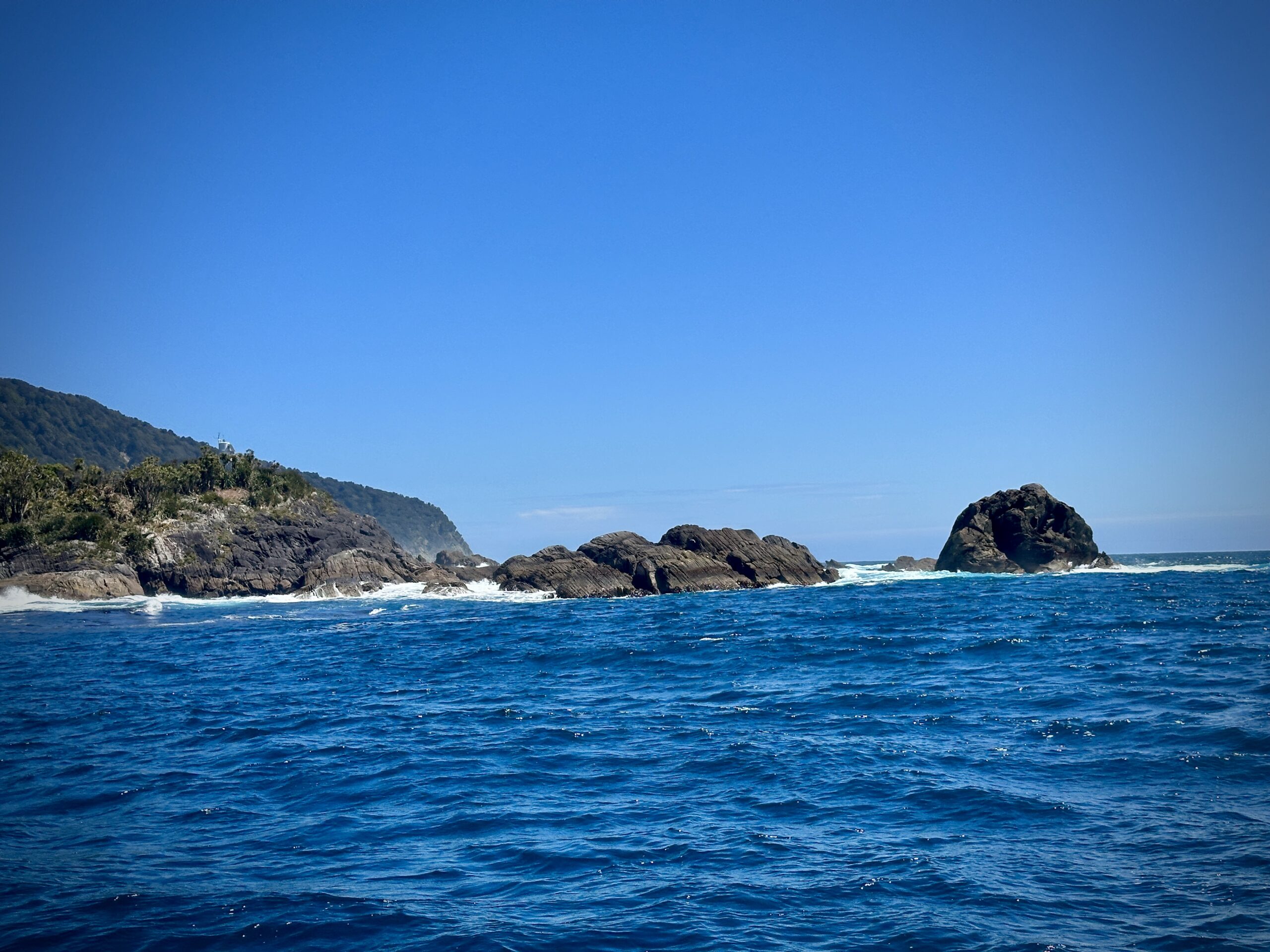 New Zealand, Queenstown, and One Perfect Moment in Milford Sound Looking at Tasman Sea from Dale Point