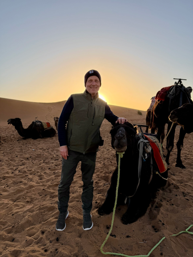 Sunrise in the Sahara with Camel